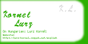 kornel lurz business card